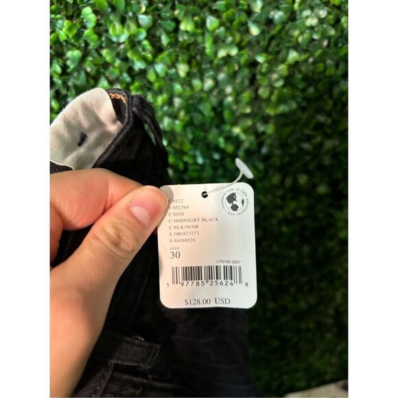 Free People Mona High Rise Flare Slit Jeans Sz 30 NWT Midnight Black CRVY - Picture 6 of 6